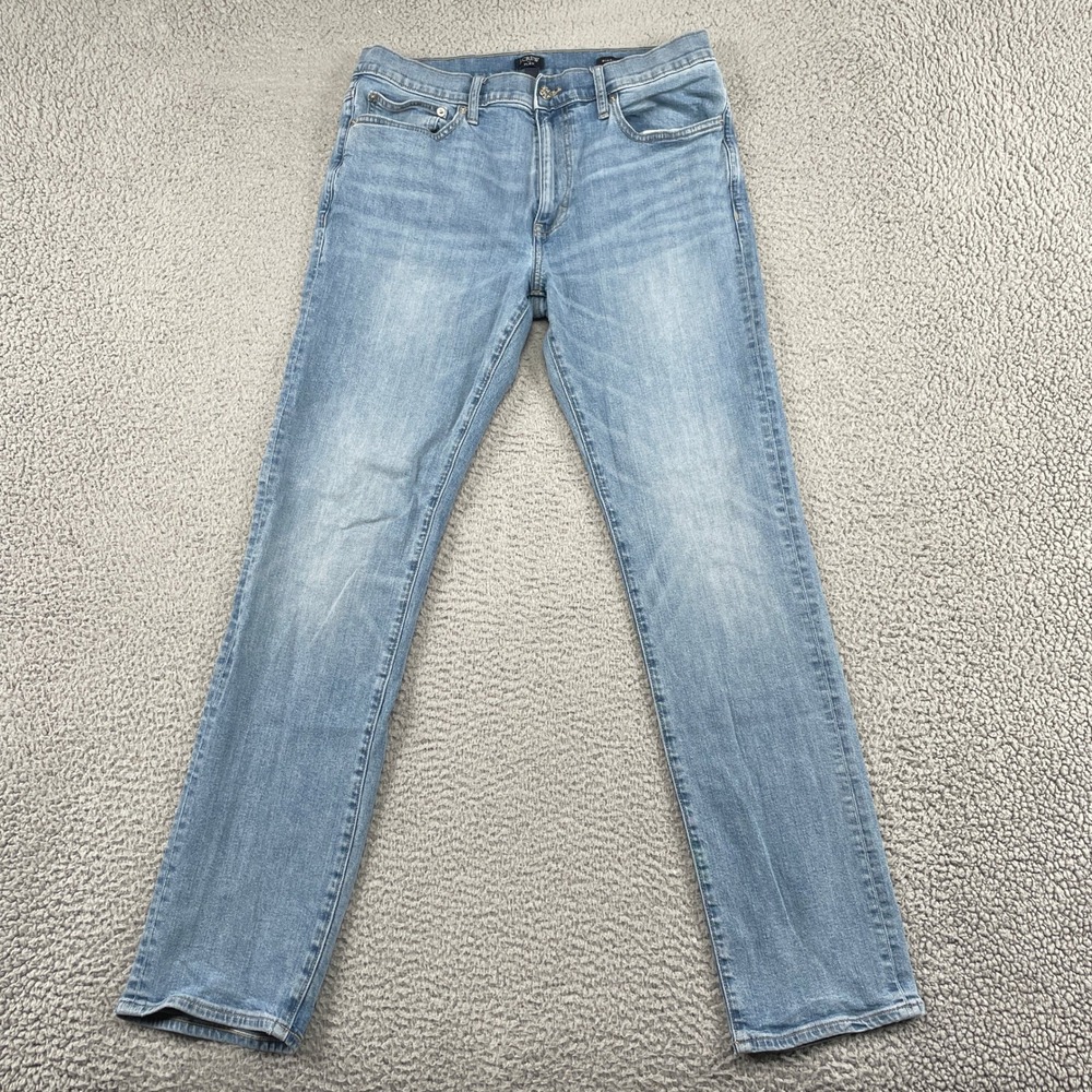 J.Crew Jeans Mens 33x32 Blue Flex Straight Leg Light Wash Stretch Denim